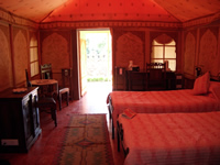Inside tent